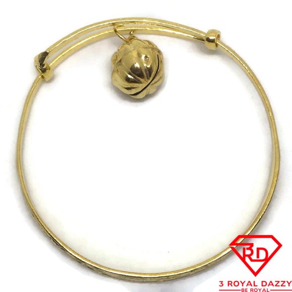 Chinese Zodiac bell slip in Baby Bangle .999 gold